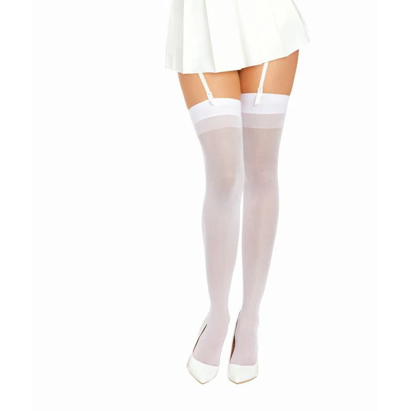 Dreamgirl Back Seam Sheer Thigh High Stockings Hot Pink - Image 27