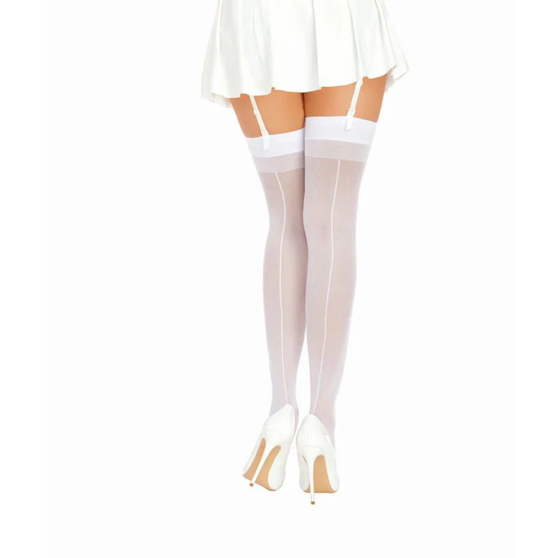 Dreamgirl Back Seam Sheer Thigh High Stockings Hot Pink - Image 28