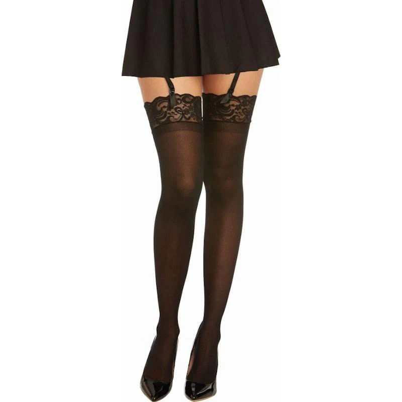 Dreamgirl Thigh High Sheer Lace Stockings White - Image 12