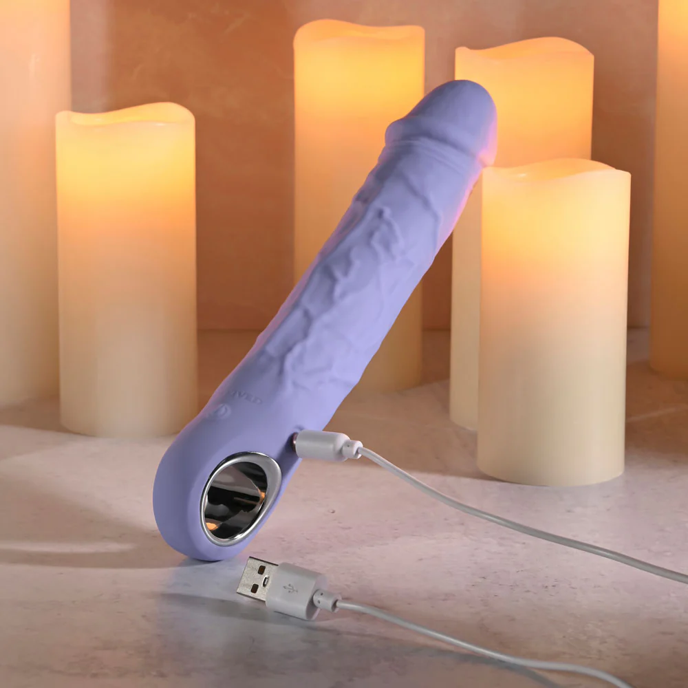 Evolved Large Fantasy Vibrator – Purple USB Rechargeable Toy - Image 10