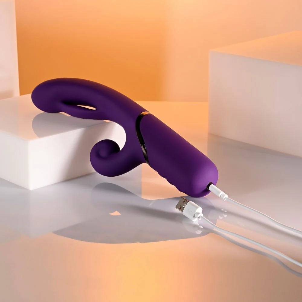 Evolved Pleasure Puff Inflatable Rabbit Vibrator | Purple Silicone G-Spot - Image 10