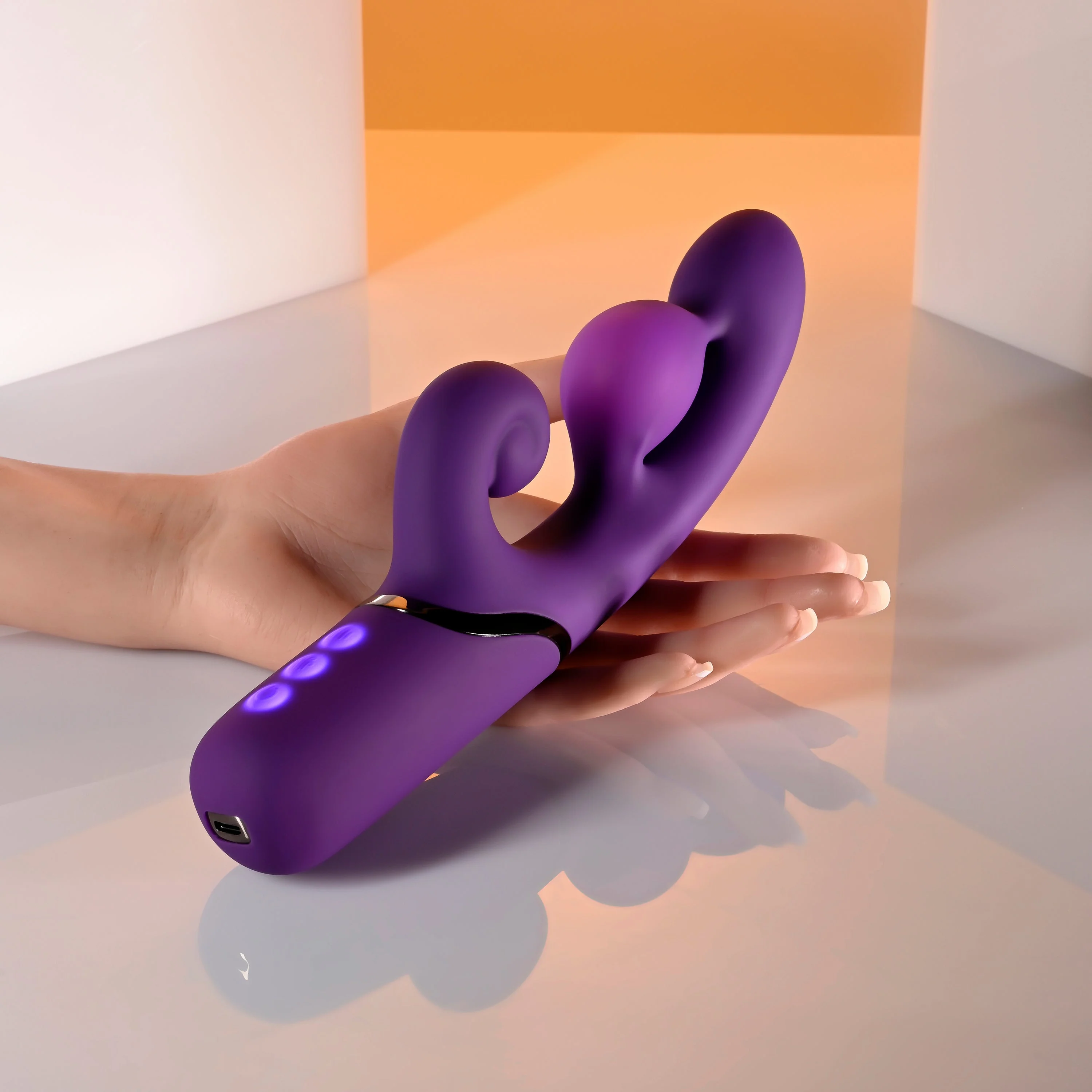 Evolved Pleasure Puff Inflatable Rabbit Vibrator | Purple Silicone G-Spot - Image 15