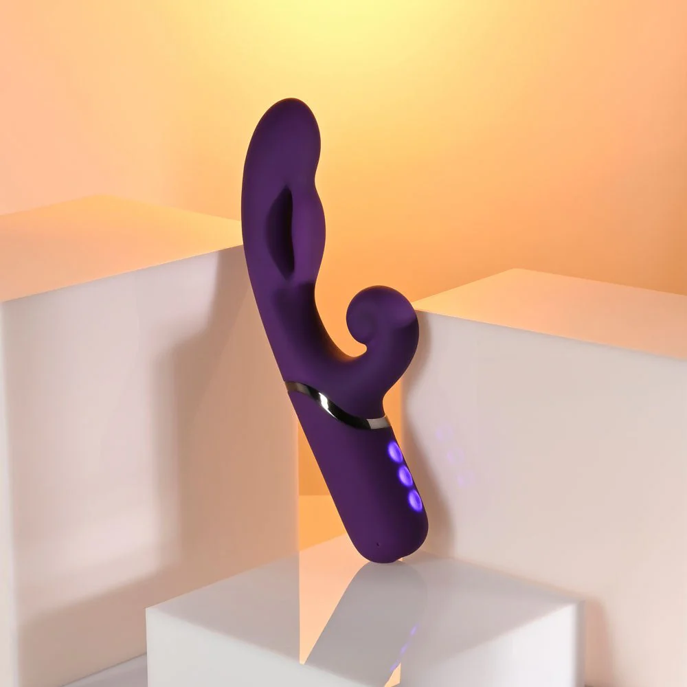 Evolved Pleasure Puff Inflatable Rabbit Vibrator | Purple Silicone G-Spot - Image 3