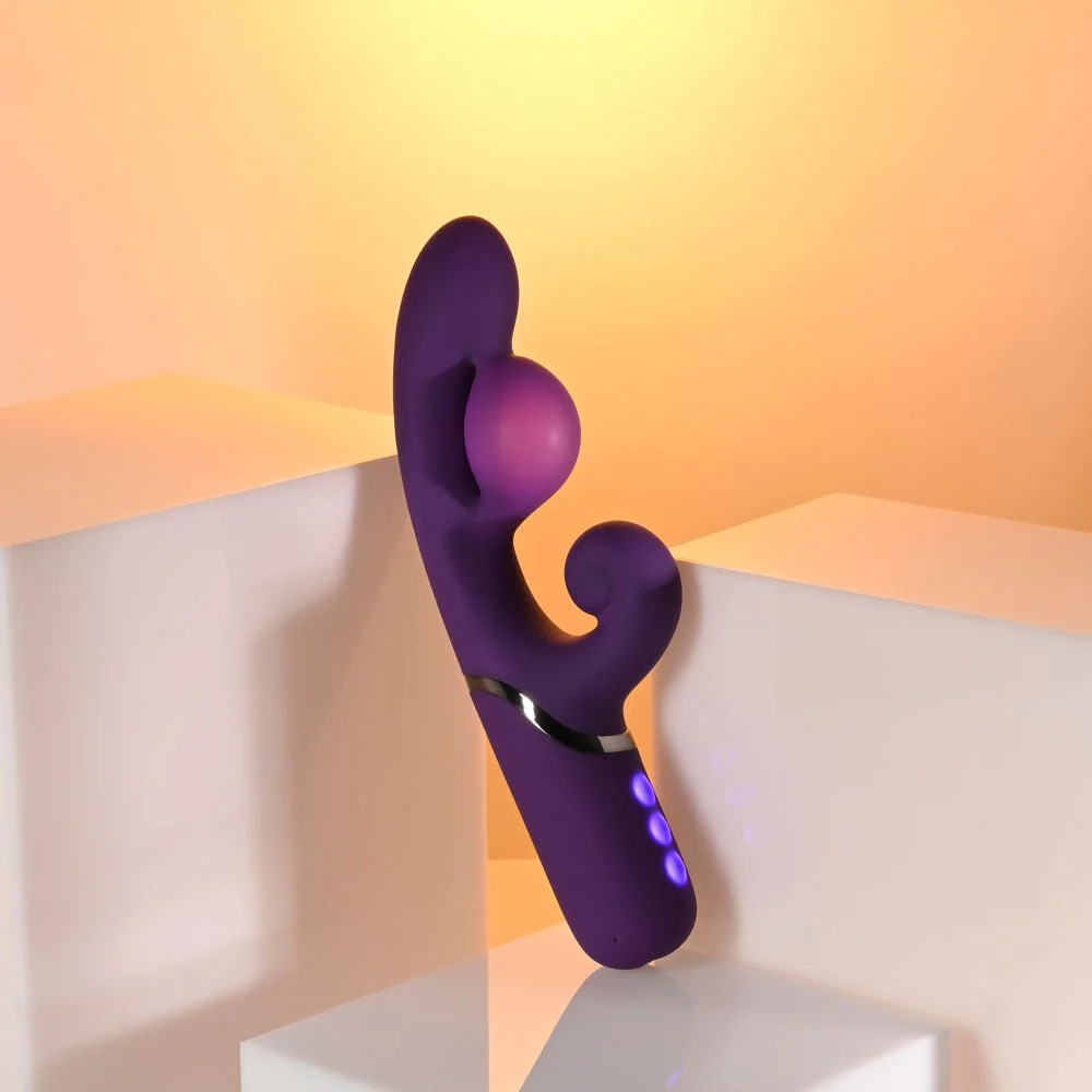 Evolved Pleasure Puff Inflatable Rabbit Vibrator | Purple Silicone G-Spot - Image 4