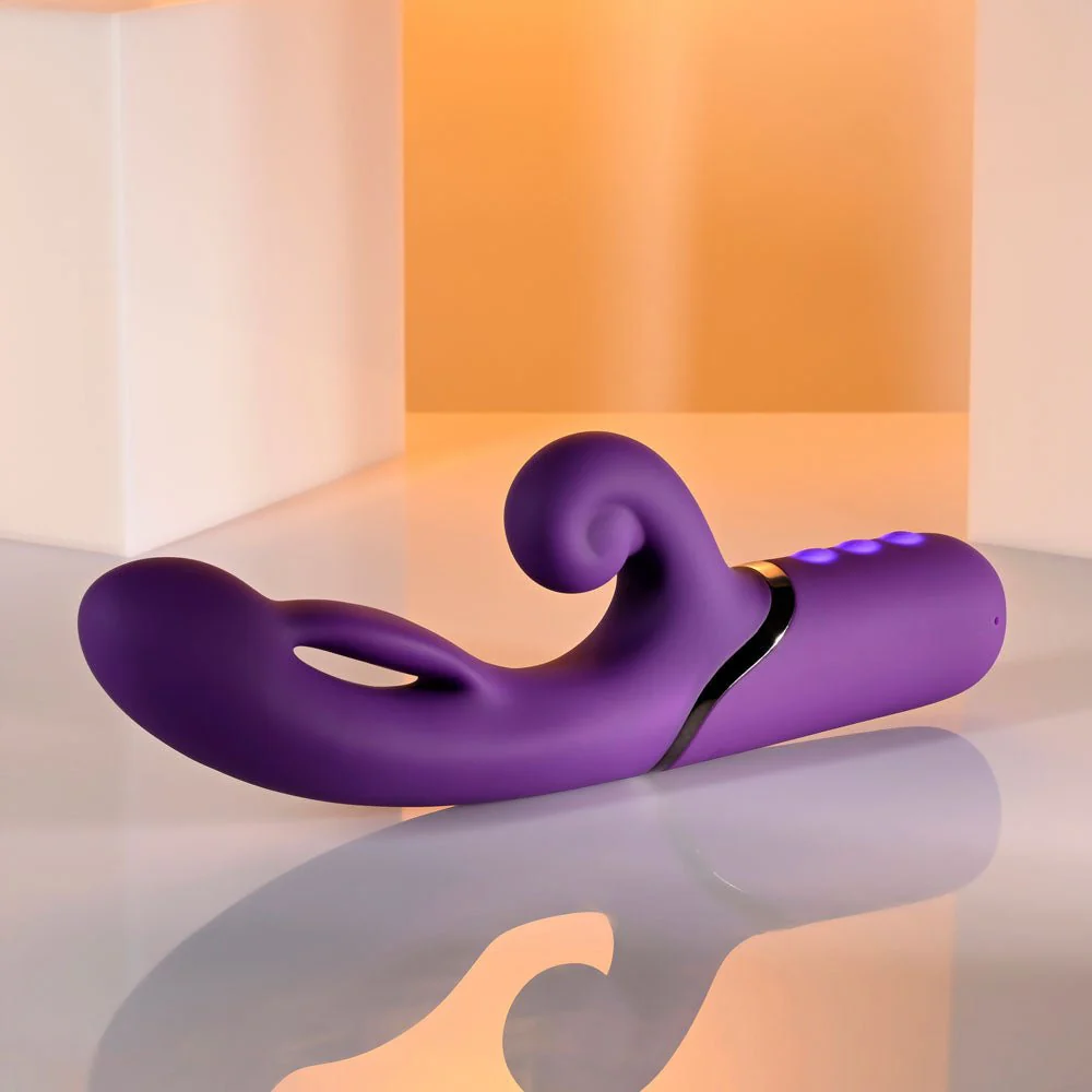 Evolved Pleasure Puff Inflatable Rabbit Vibrator | Purple Silicone G-Spot - Image 5