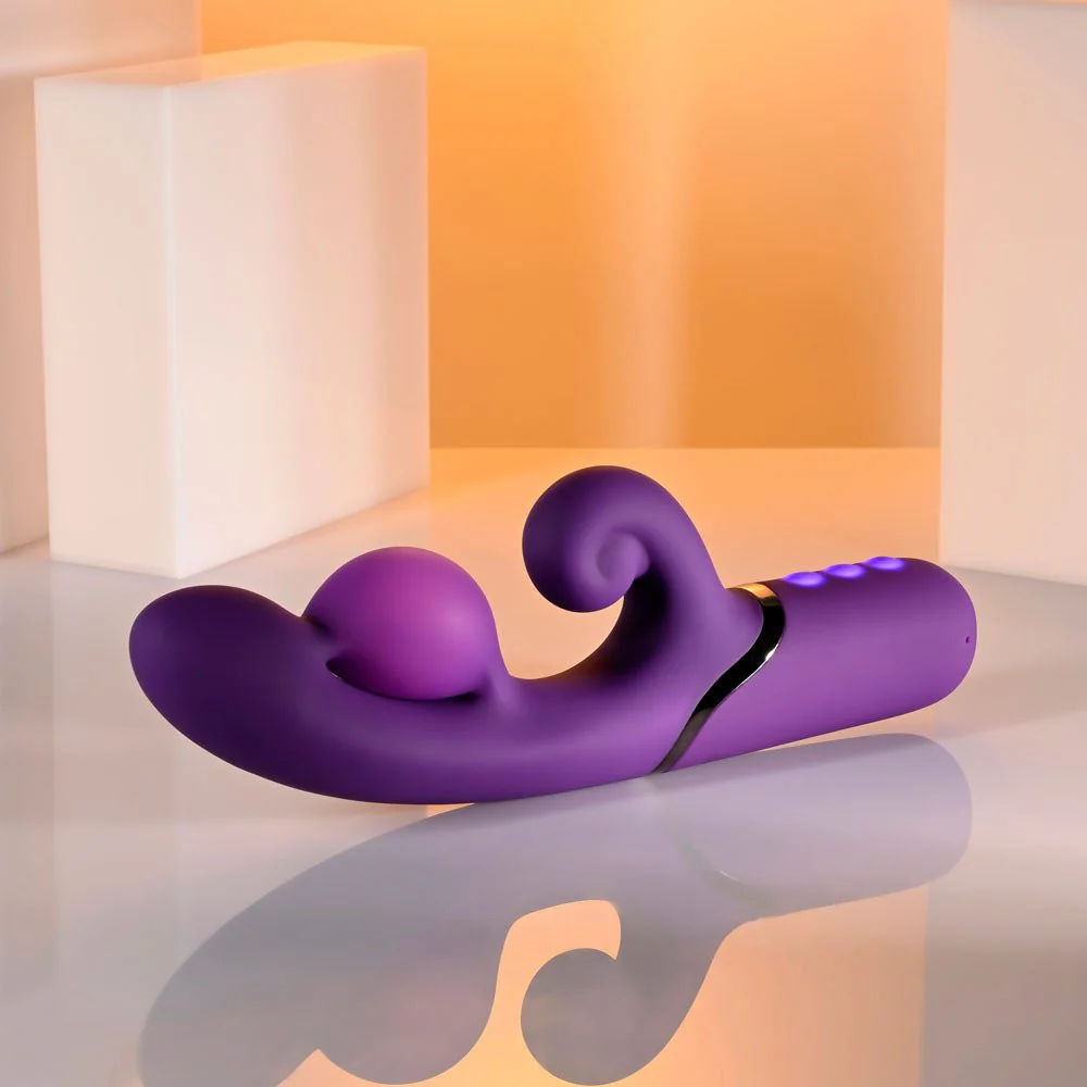 Evolved Pleasure Puff Inflatable Rabbit Vibrator | Purple Silicone G-Spot - Image 6
