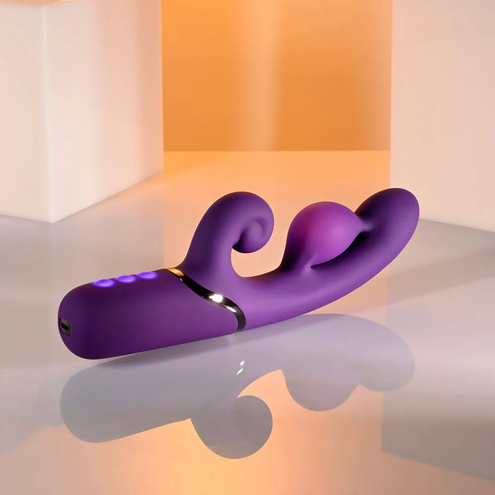 Evolved Pleasure Puff Inflatable Rabbit Vibrator | Purple Silicone G-Spot - Image 8