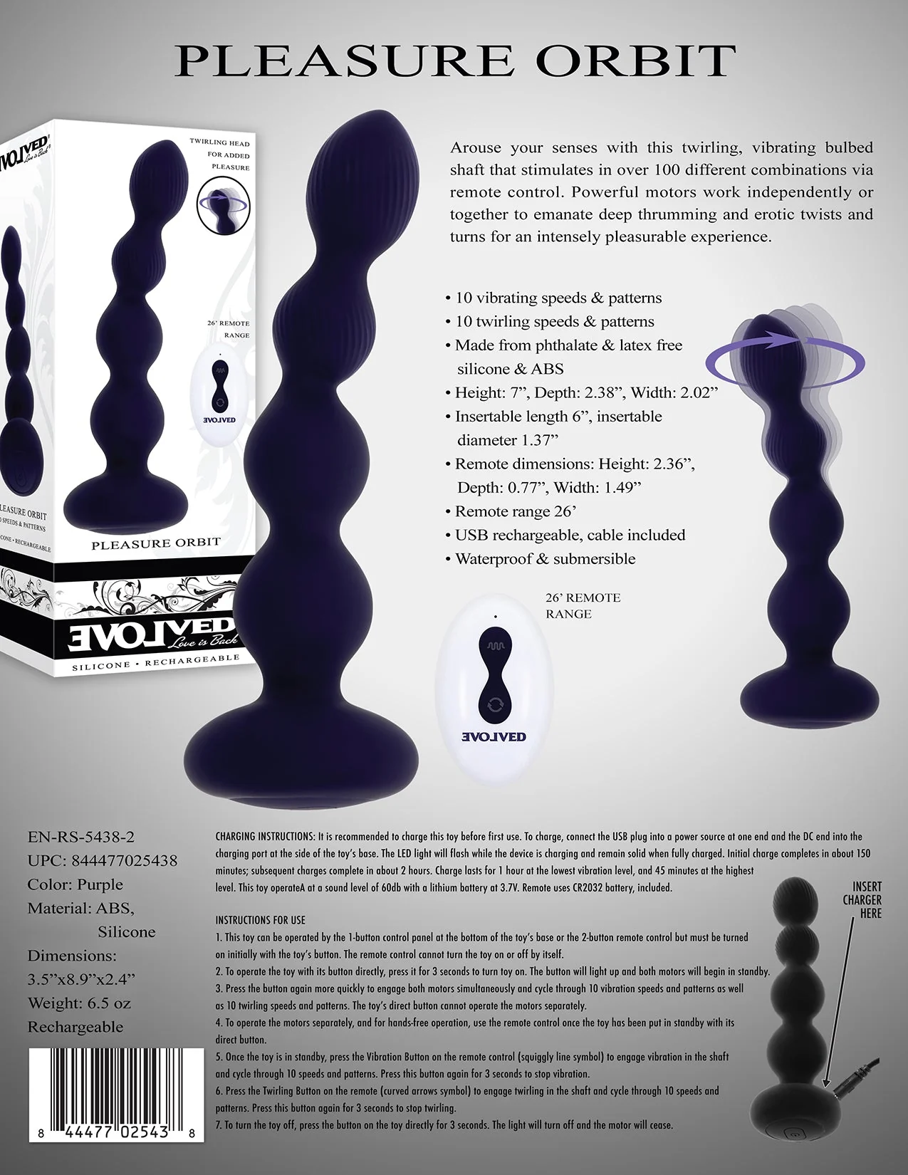 Evolved Pleasure Orbit – Twirling Vibrating Anal Beads with Remote - Image 10
