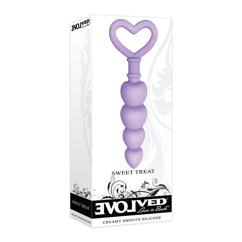 Evolved Sweet Treat – Purple Beaded Silicone Butt Plug with Handle - Image 3