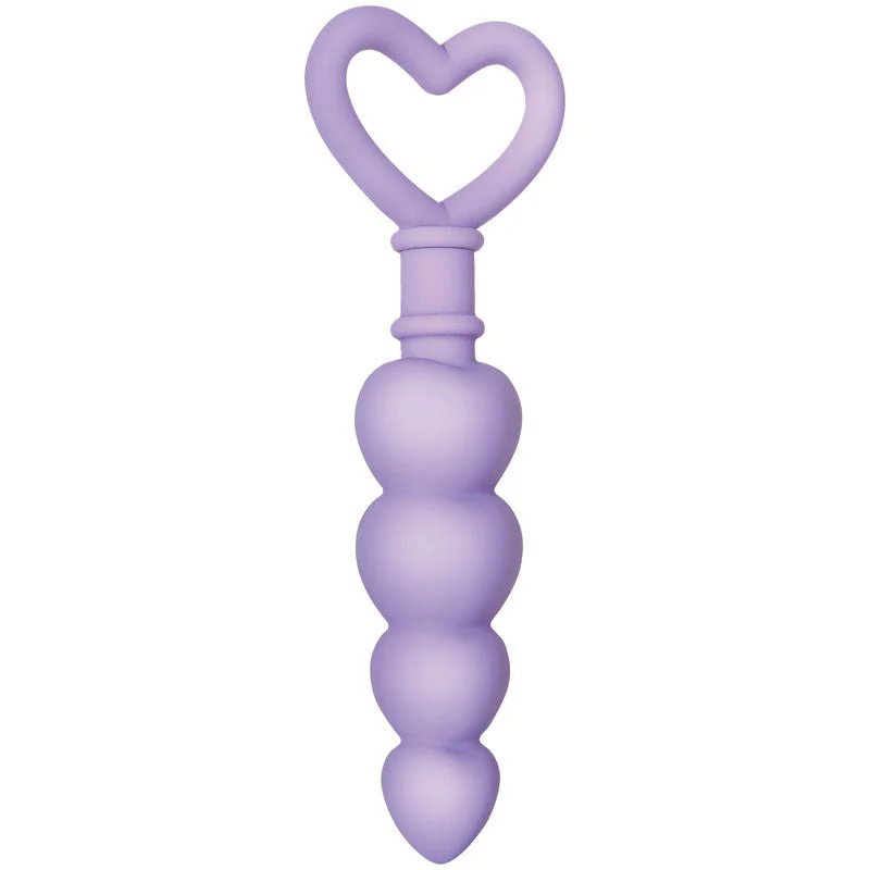 Evolved Sweet Treat – Purple Beaded Silicone Butt Plug with Handle - Image 4