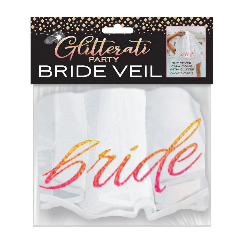 Little Genie Glitterati Bride Veil – Rose Gold Tulle Hens Party Veil - Image 3