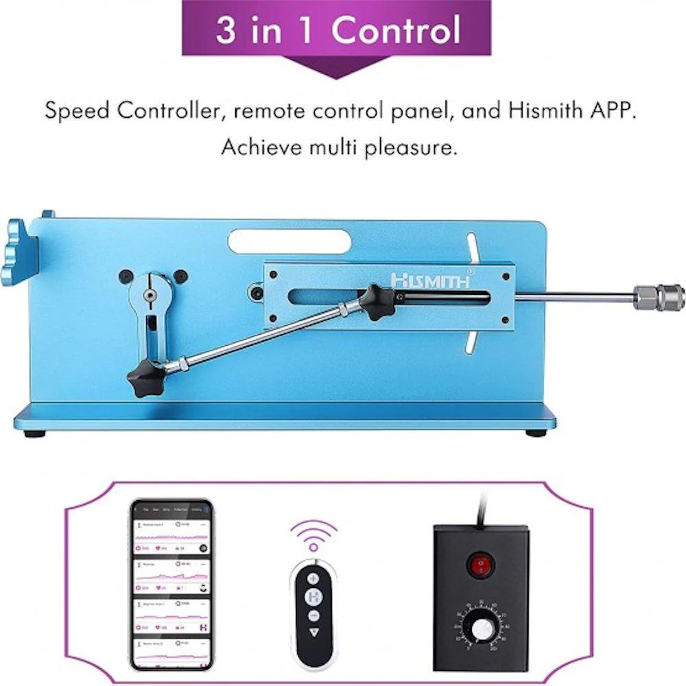 HiSmith Tabletop 2.0 Pro Blue APP, Remote, Wire 3 In 1 Control Premium Sex Machine - Image 6