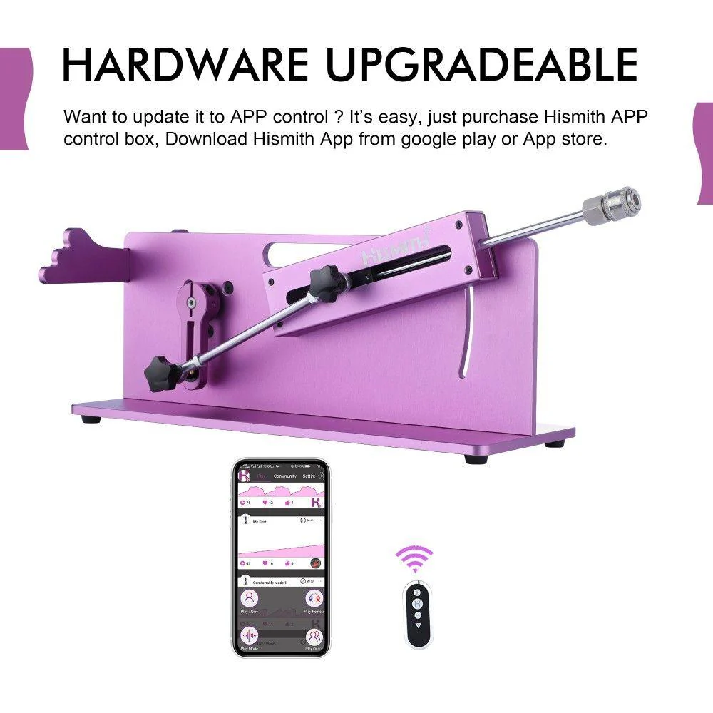 HiSmith Tabletop 2.0 Pro Purple APP, Remote, Wire 3 In 1 Control Premium Sex Machine - Image 5