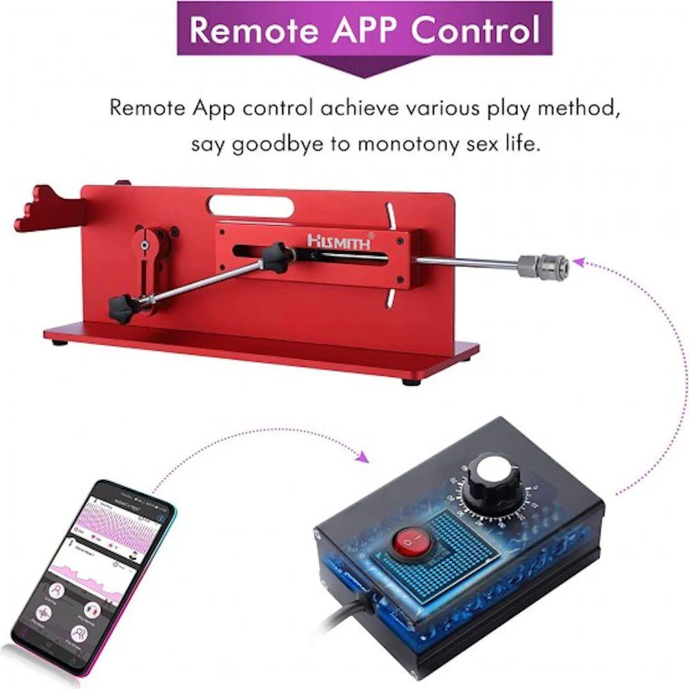HiSmith Tabletop 2.0 Pro Red APP, Remote, Wire 3 In 1 Control Premium Sex Machine - Image 3
