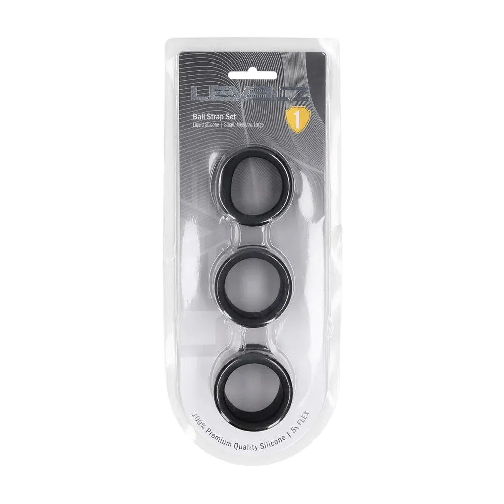 Levelz Liquid Silicone Ball Stretcher Set – 3-Piece Black Strap Kit - Image 5