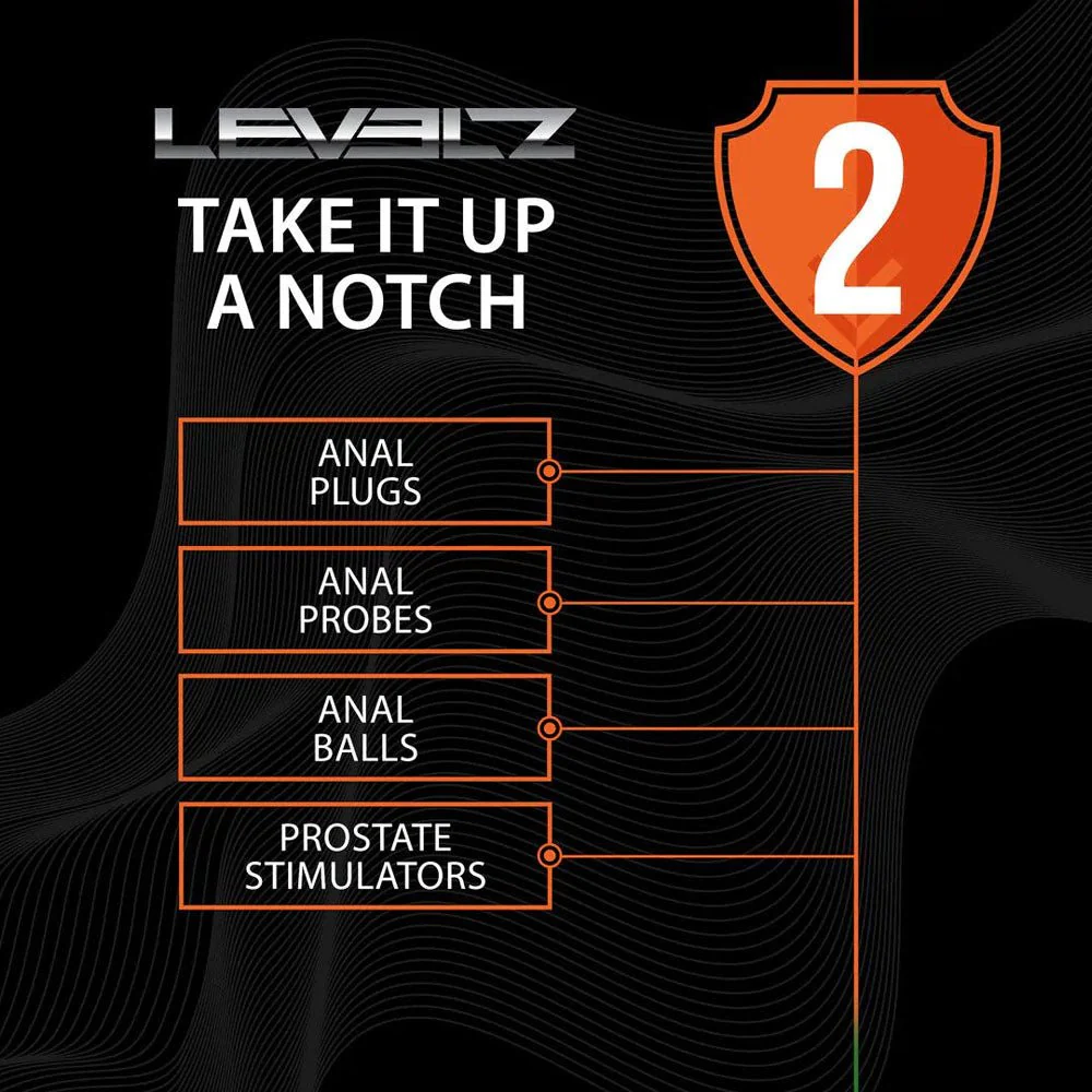 Levelz Beaded Silicone Anal Probe with Double Loop - Black, 24.5cm - Image 7