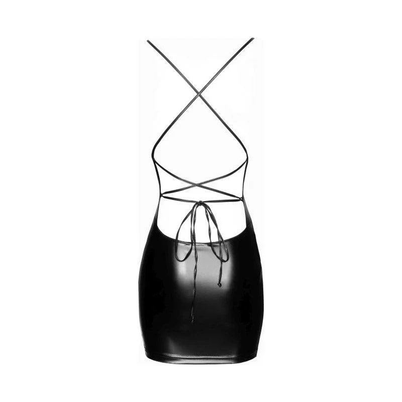 Power Wetlook Mini Dress w Lace Up Back - Image 11