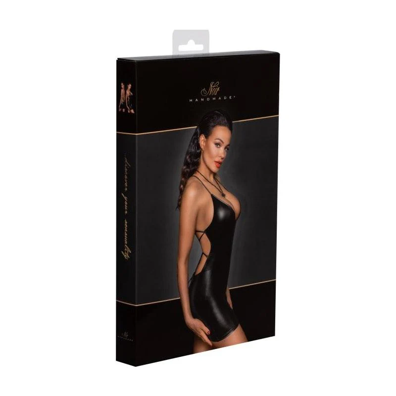 Power Wetlook Mini Dress w Lace Up Back - Image 15
