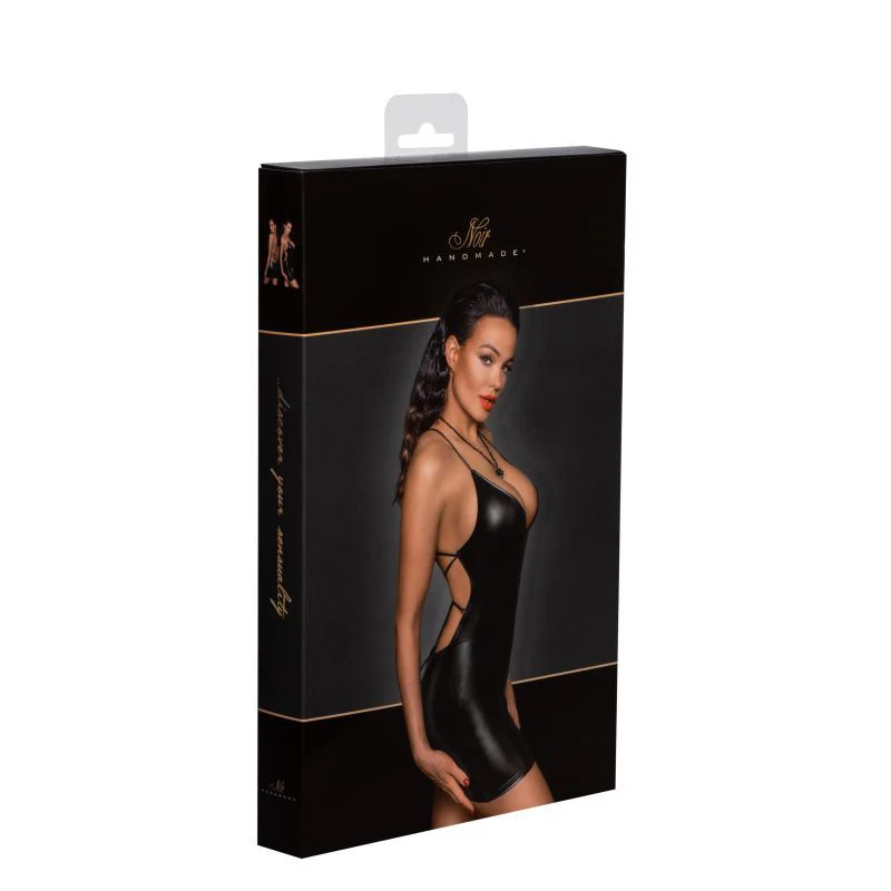 Power Wetlook Mini Dress w Lace Up Back - Image 22