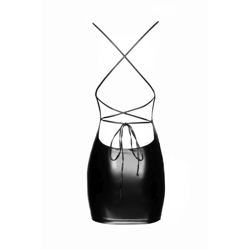 Power Wetlook Mini Dress w Lace Up Back - Image 25