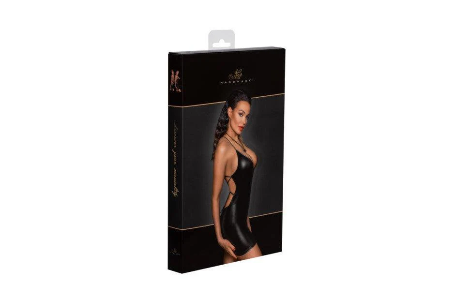Power Wetlook Mini Dress w Lace Up Back - Image 6