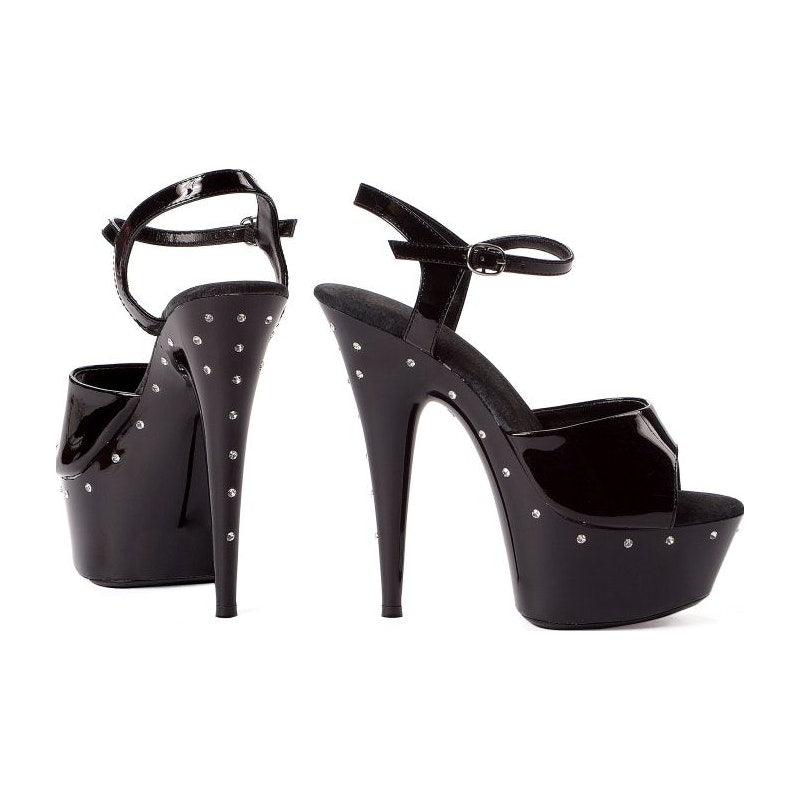Rhinestone Platform Black 6in - Image 3