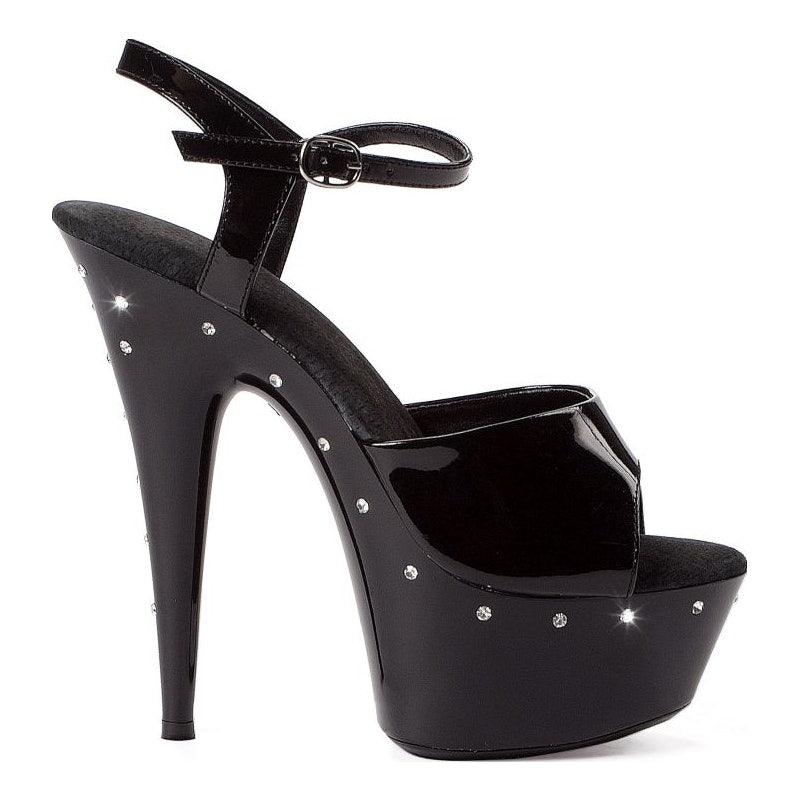 Rhinestone Platform Black 6in - Image 4