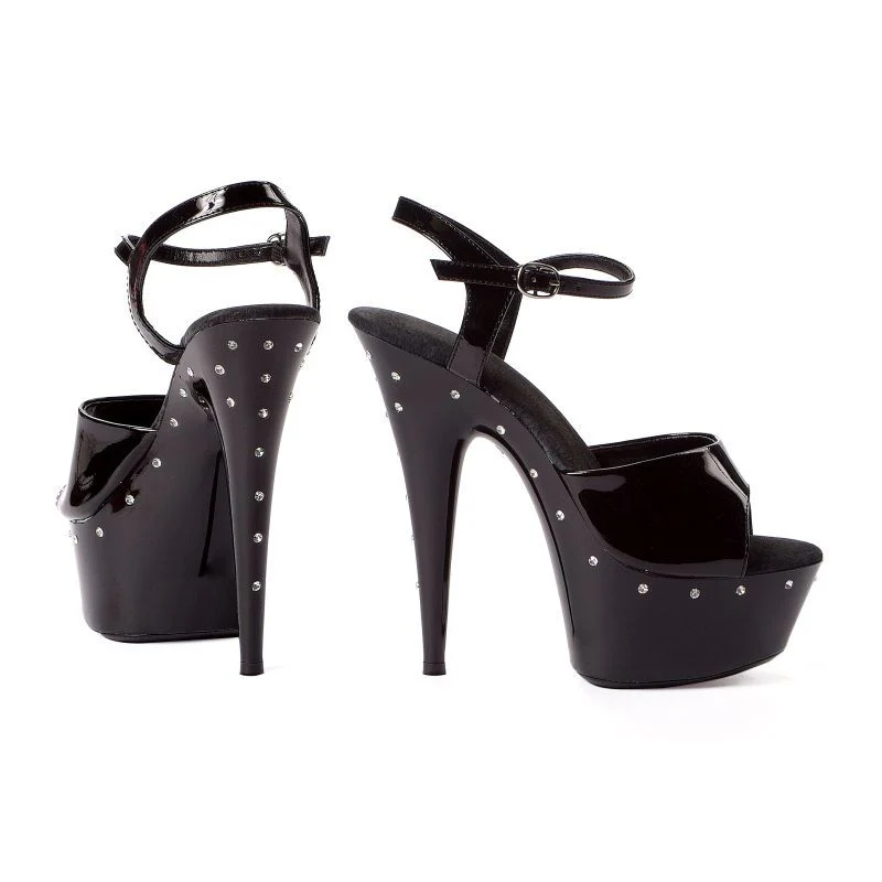 Rhinestone Platform Black 6in - Image 5