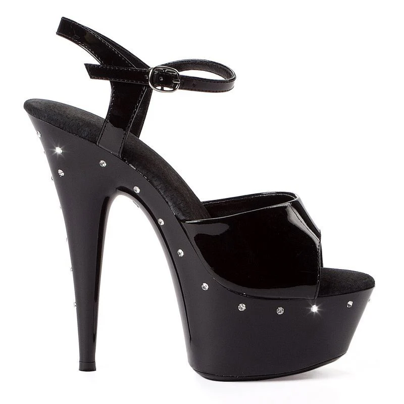 Rhinestone Platform Black 6in - Image 6