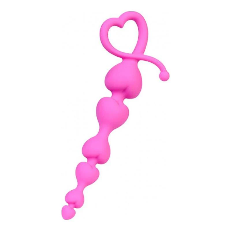 ToDo Sweety Pink Silicone Anal Chain - Graduated Heart Beads 18.5cm - Image 14